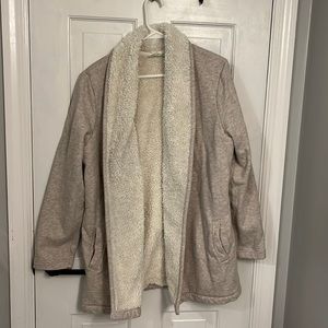 L.L. Bean Women's Sherpa-Lined Cozy Cardigan - Large